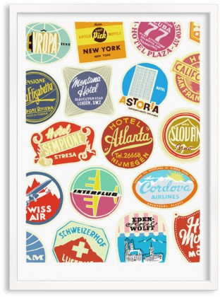 Retro luggage labels - Patrick Edgeley Prints